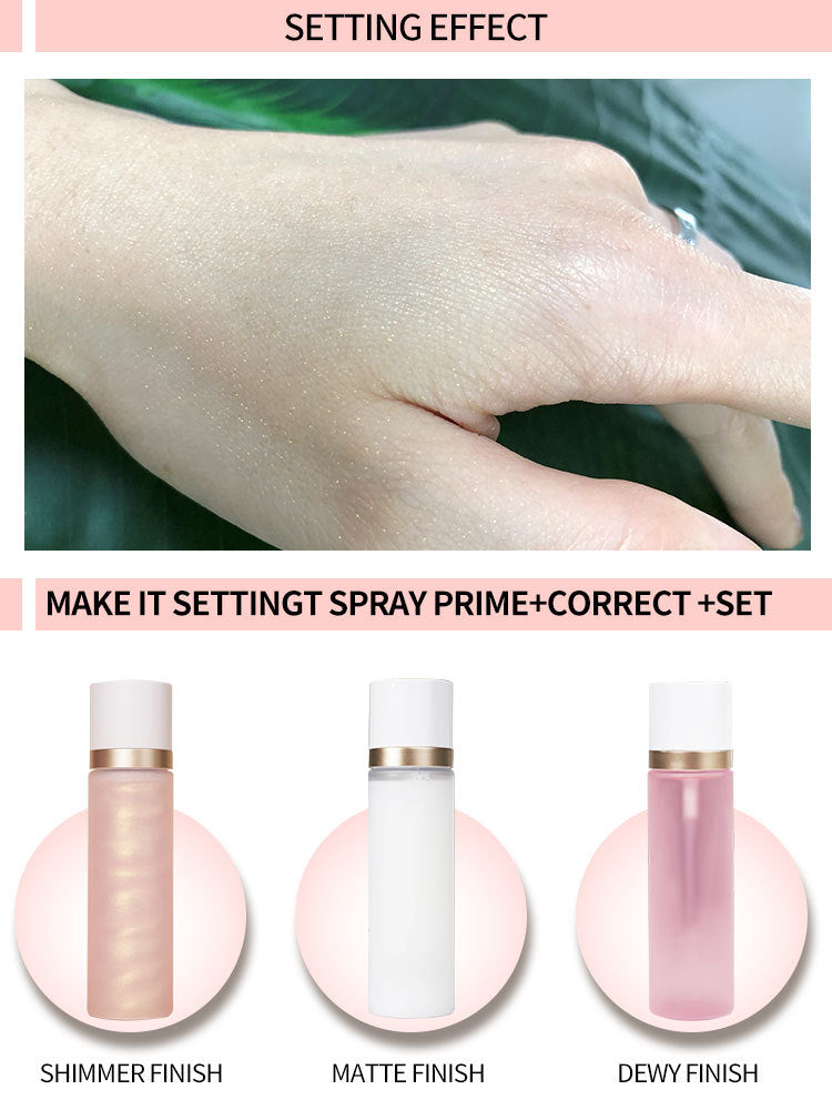 [ Your Private Label ] Cosmetics Custom Logo Private Label Shimmer Matte Dewy Setting Spray Rose Water Sweatproof Moisturizing Makeup Setting Spray