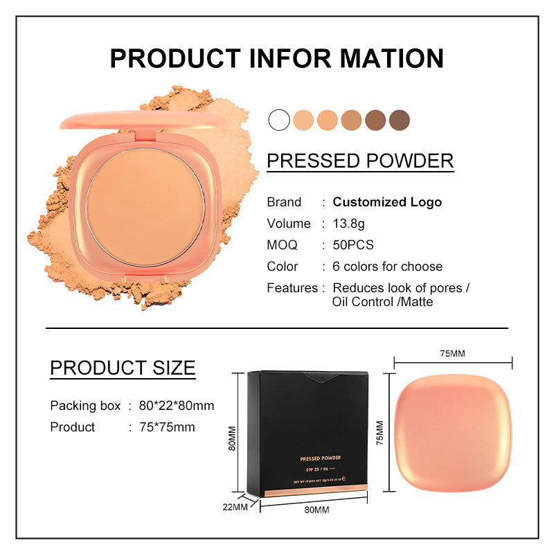 [ Your Private Label ] single color pressed matte face whitening baked Concealer powder oil control makeup vegan waterproof best baking compact powder