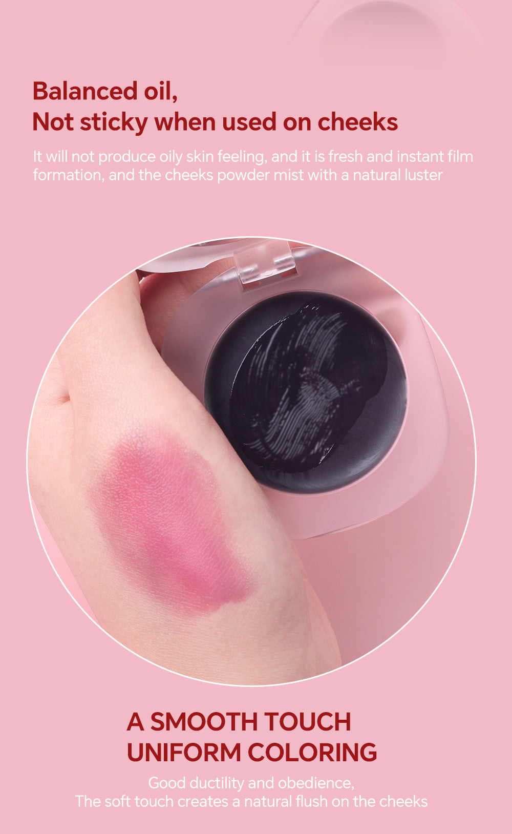 [ Your Private Label ] Trending Temperature PH Changing Cheek Blusher Magic Color Custom Vegan Long Lasting Black Ph Color Changing Cream Blush