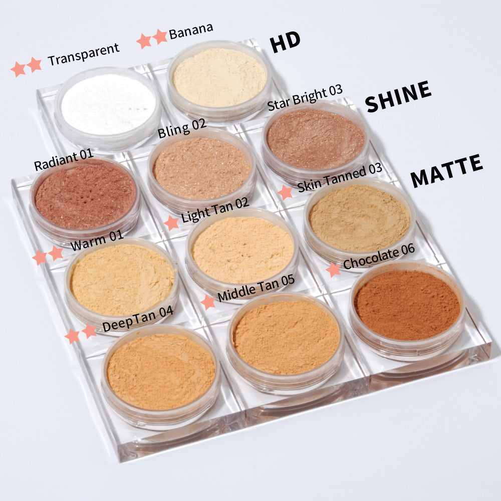 [ Your Private Label ] Makeup Setting Powder Vegan Daily Need Makeup Mineral Powder Foundation Face Loose Setting Powder with Puff