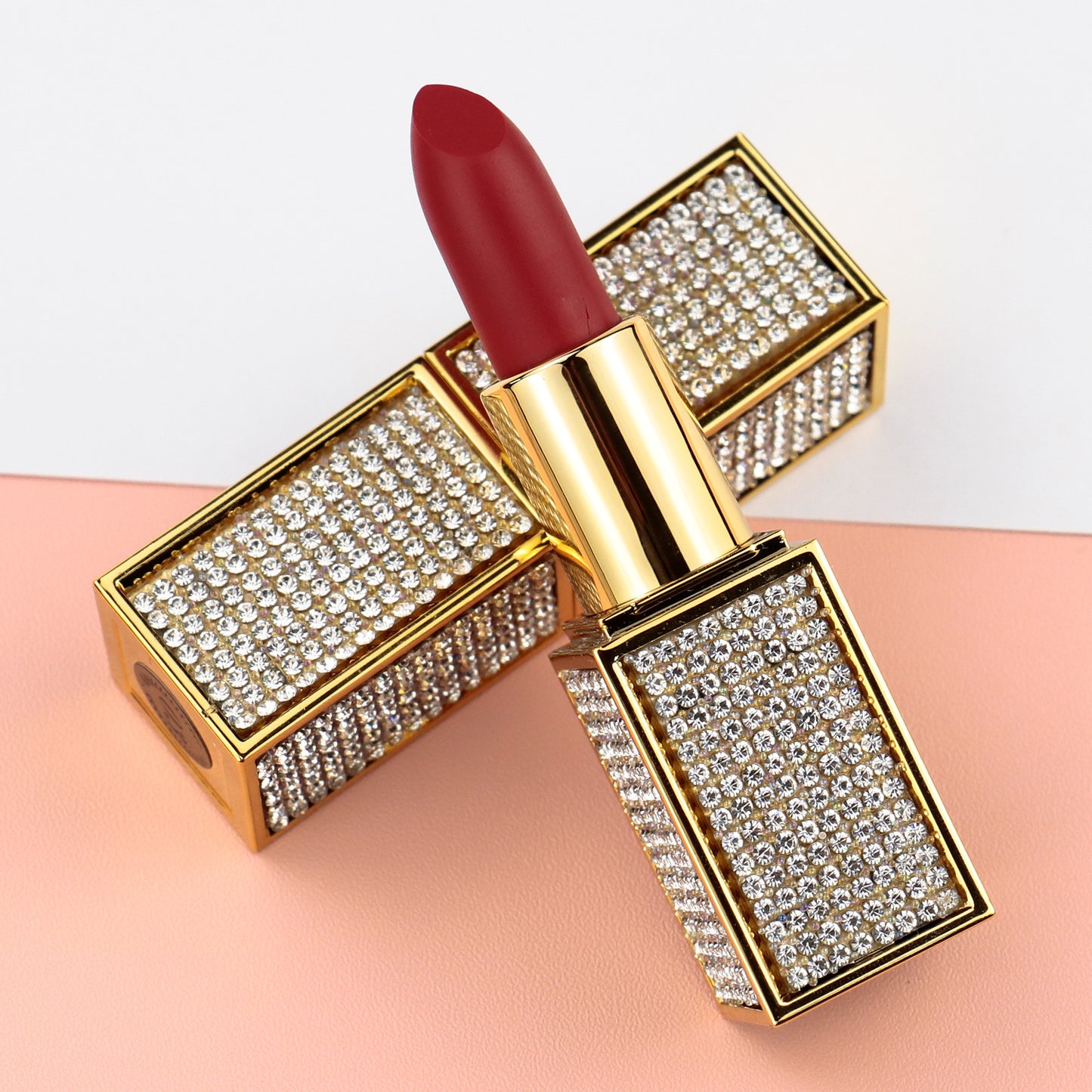 [ Your Private Label ] Customized makeup waterproof matte lipstick  Diamond luxury matte lipstick no logo