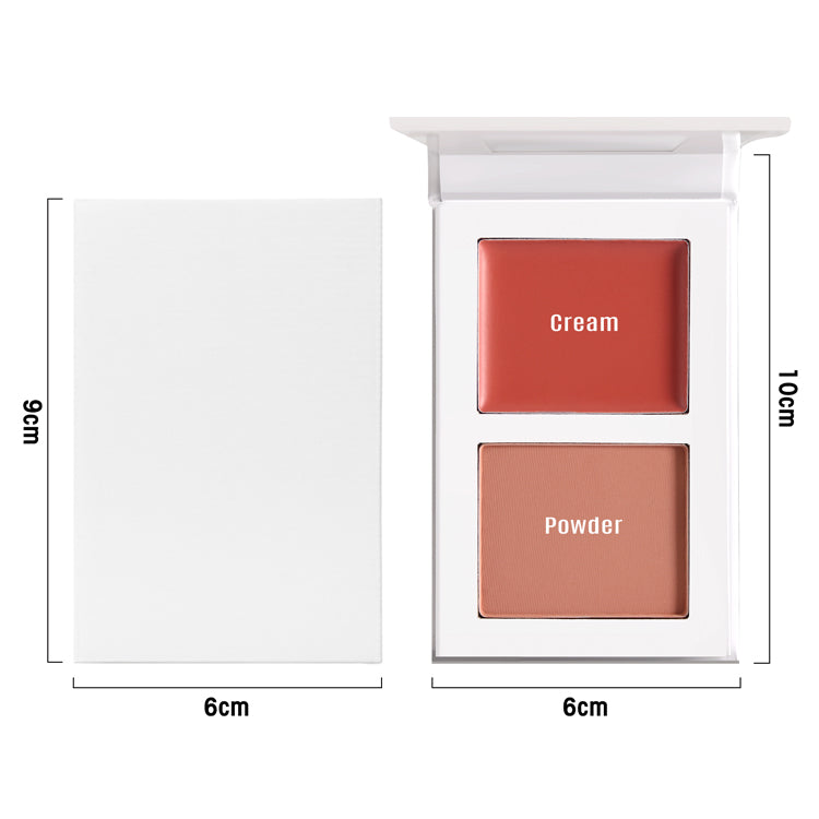 [ Your Private Label ] Wholesale 2 in 1 Makeup Cream Powder Blush Palette Natural Cruelty Free Vegan Longlasting Blusher Palette