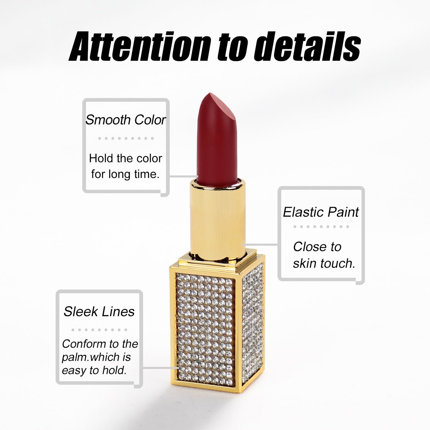 [ Your Private Label ] Customized makeup waterproof matte lipstick  Diamond luxury matte lipstick no logo