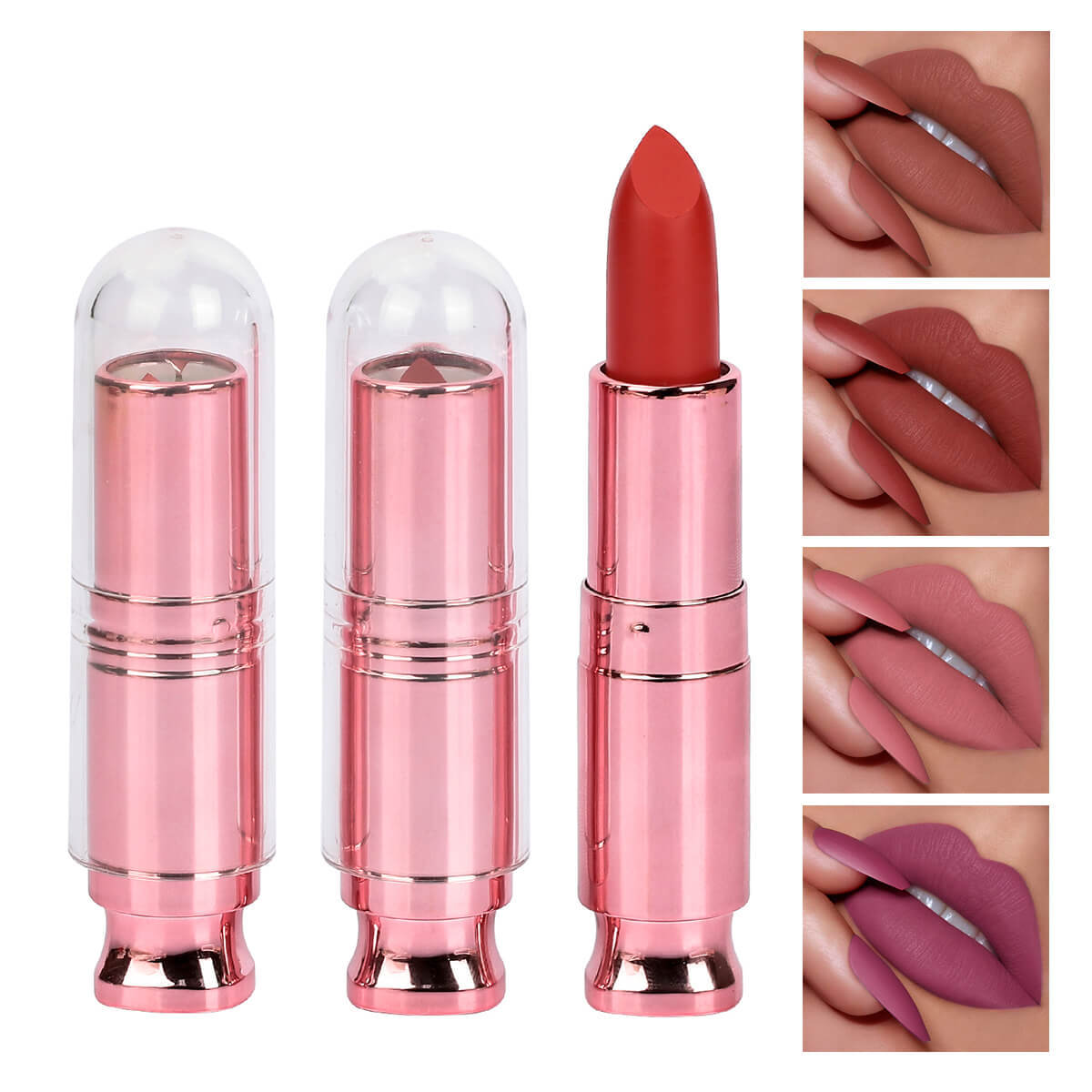 [ Your Private Label ] Lip Beauty Custom Logo Lipstick  creamy Long Lasting lip stick matte red waterproof lipstick