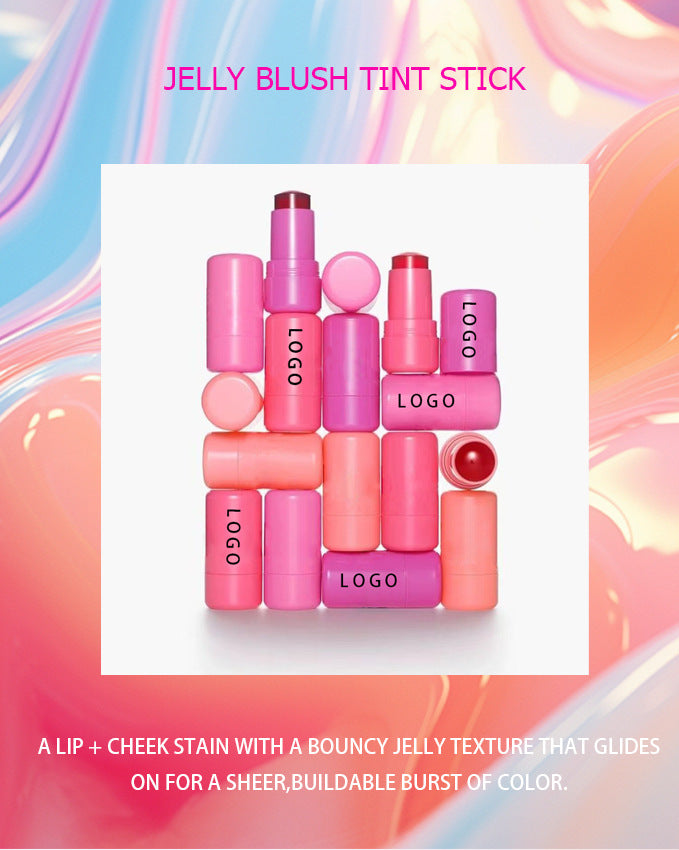 [ Your Private Label ] Cruelty Free Jelly Blush Tint Stick 4 Colors Face Lip Dual Use Blush Stick