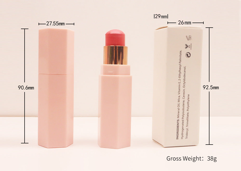[ Your Private Label ] No logo Vegan Waterproof Blush stick Makeup Pink Blusher Highlighter Contour Stick