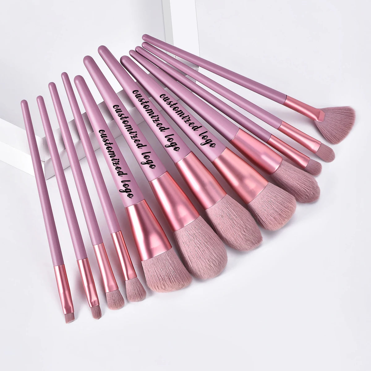 12pcs Rose pink Makeup Cosmetics Brushes Set Wholesale High Quality Vegan Natural Soft Hair Make up Brushes