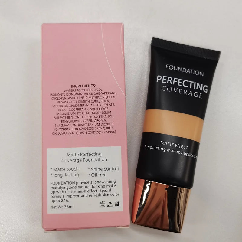 [ Your Private Label ] Face Makeup Cosmetics 14 Colors Waterproof Liquid Matte Foundation Long Lasting