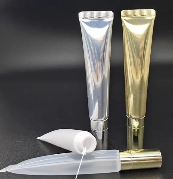 15 ml  Custom Empty  Plastic  Lipstick Lip Gloss Tube Lip Balm Container With Metal  Applicator Lip Gloss Squeeze Tube