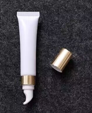 [ Your Private Label ]10g 15g 20g Eye Cream Tube Packaging Pink White Black Glossy Soft Lipgloss Squeeze Tube Packaging With Silver Gold Applicator