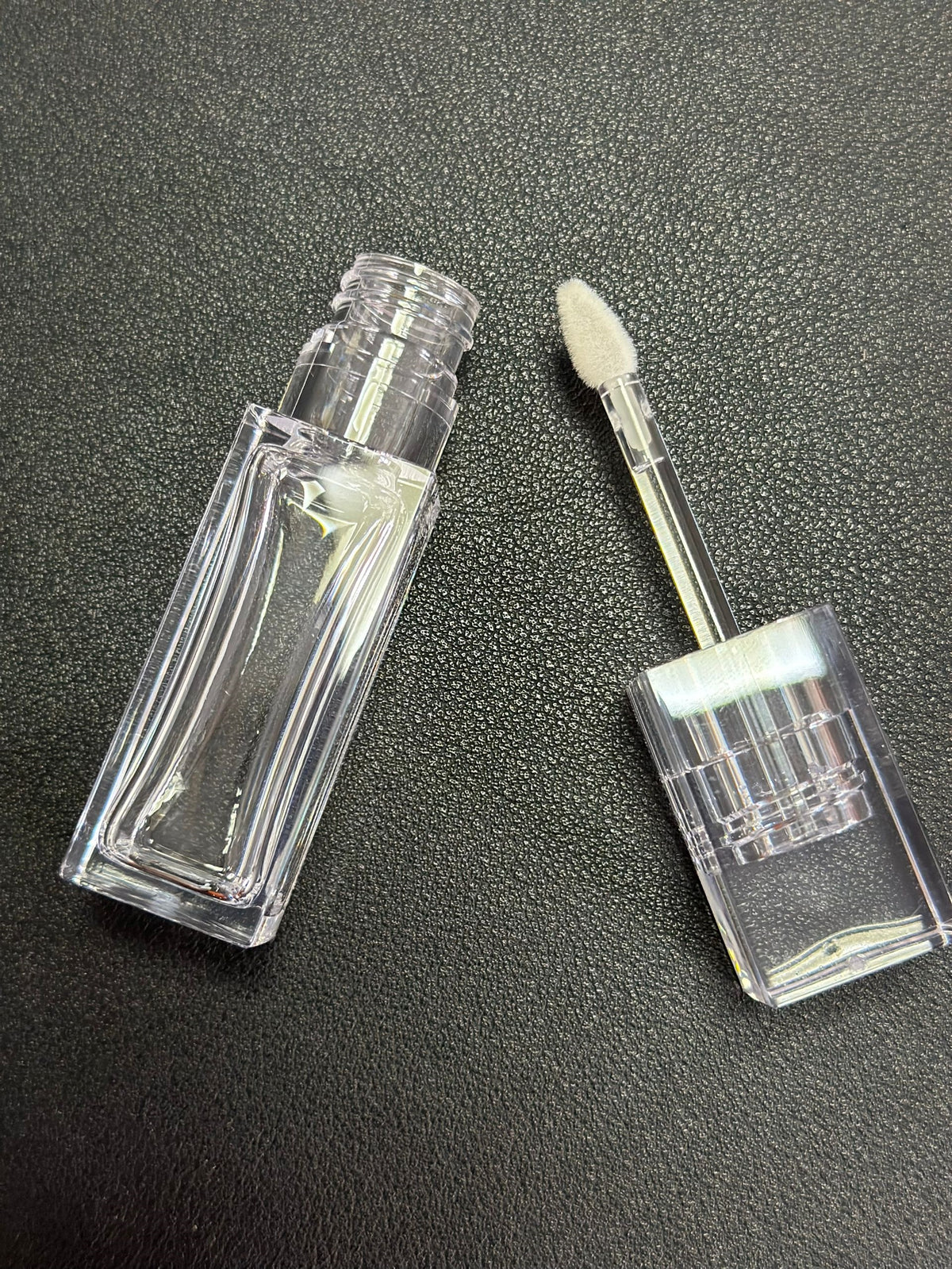 6ml 8ml 10mlplastic empty square rose gold clear petg lip gloss tubes metal wand lipgloss tube container for lip oil