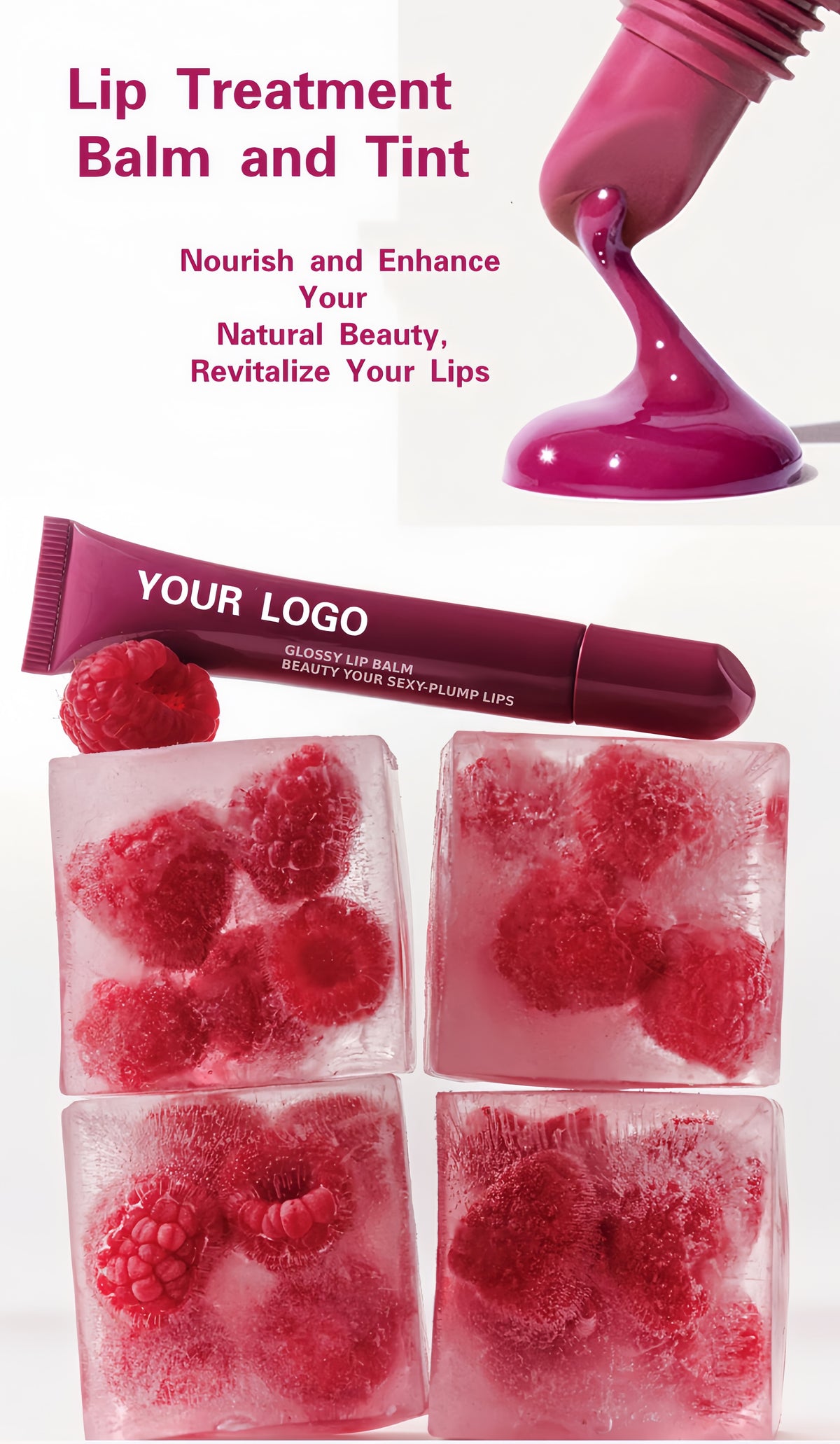 organic vegan lipcare treatment peptide lip tint hydrating lip gloss gel base smooth lip butter balm
