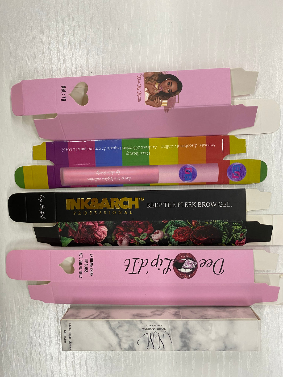 own brand make up set with printing lip gloss packaging gift boxes cosmetic lip products packing