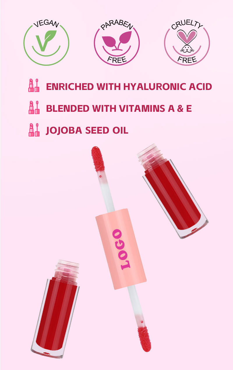 hot sale lip beauty 12 colors 2 in 1 liquid lipstick high pigment long lasting matte liquid lipstick lip gloss