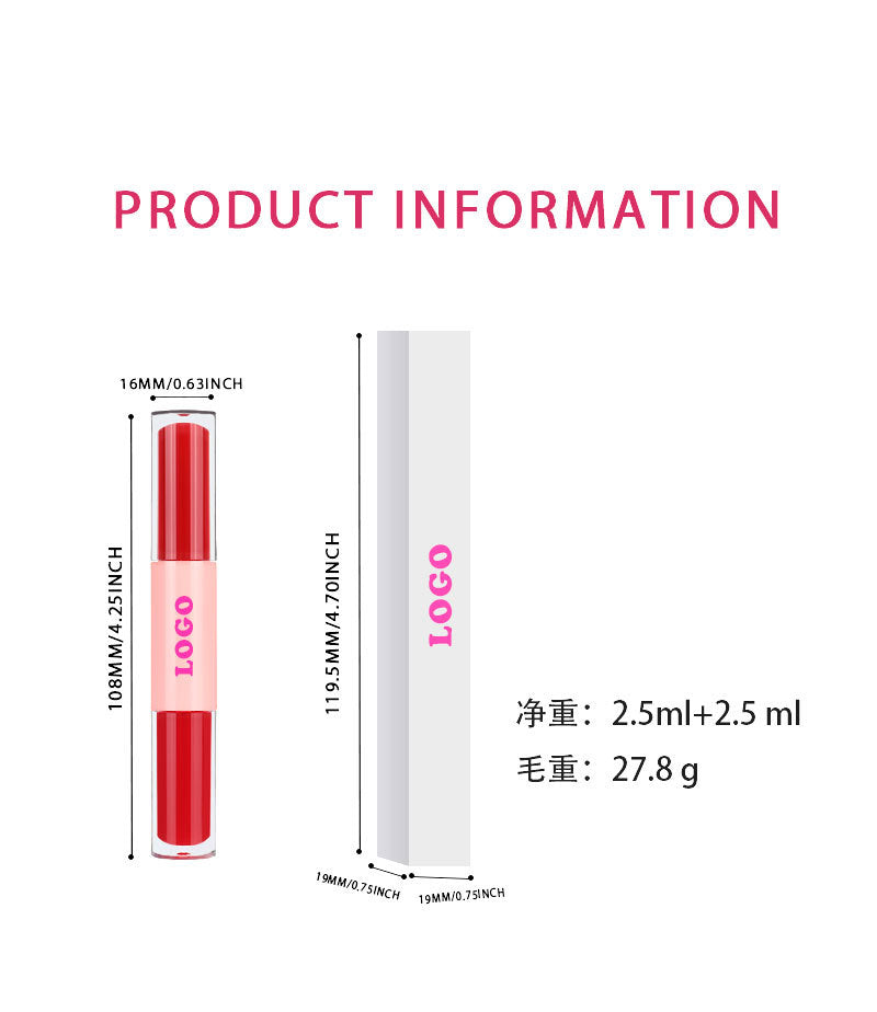 hot sale lip beauty 12 colors 2 in 1 liquid lipstick high pigment long lasting matte liquid lipstick lip gloss