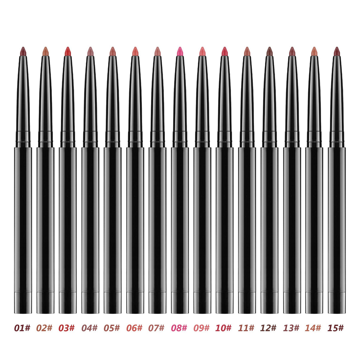 high quality 15 color lip use matte lip liner long lasting lip makeup pencil with sharpener lip liner