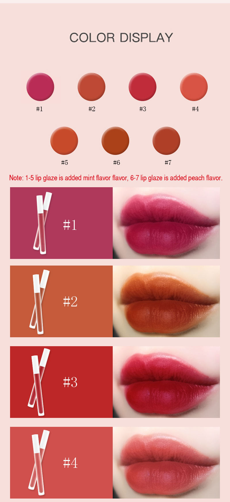 [ Your Private Label ] 7 Color Velvet Lip Gloss Hot Sell Lip Gloss Liquid Lipstick waterproof lip gloss