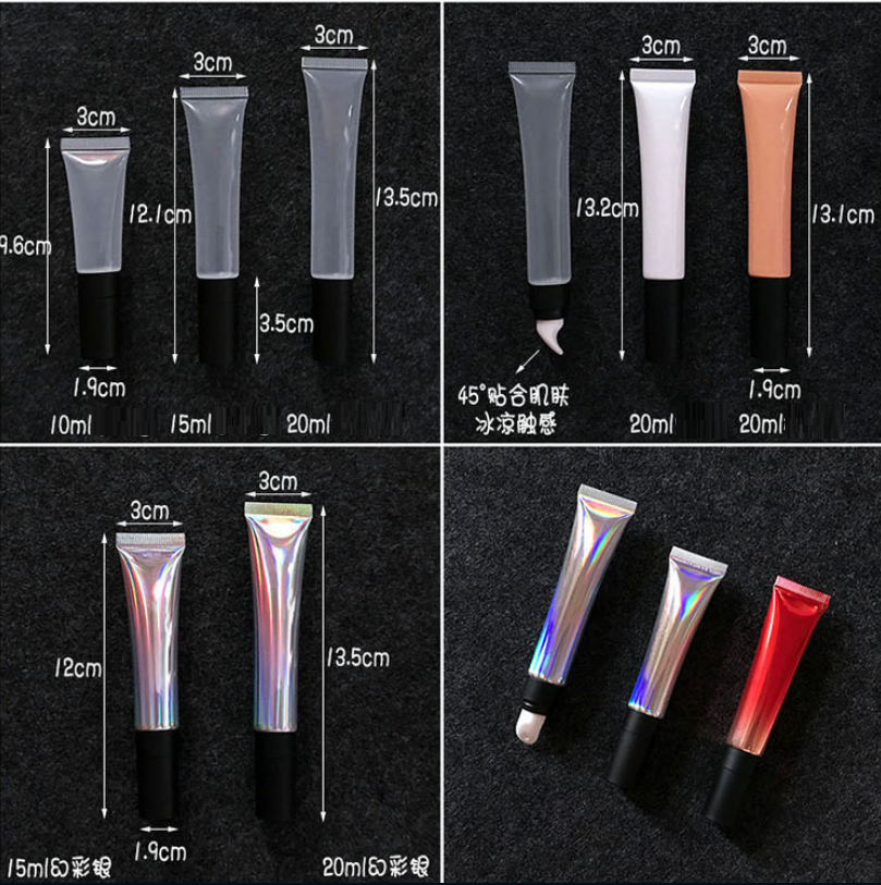 [ Your Private Label ] Empty Container 10g 15g 20g Soft Plastic Squeeze Tube Lipgloss Eye Cream Bb Lotion Cosmetics Tubes With Airless Pump Packaging