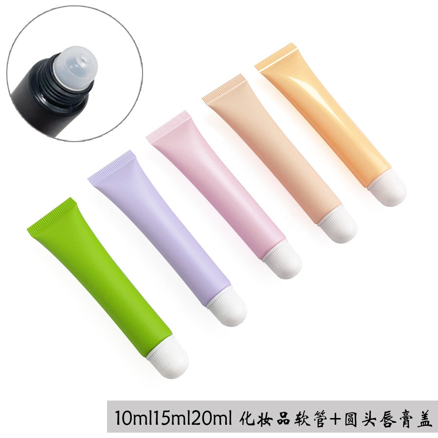 [ Your Private Label ] 10ML 15ML 20ML Brown Purple Yellow Blue Pink White Black Lid Empty Soft Squeeze Cosmetic Lip Blam Lip Gloss Tube