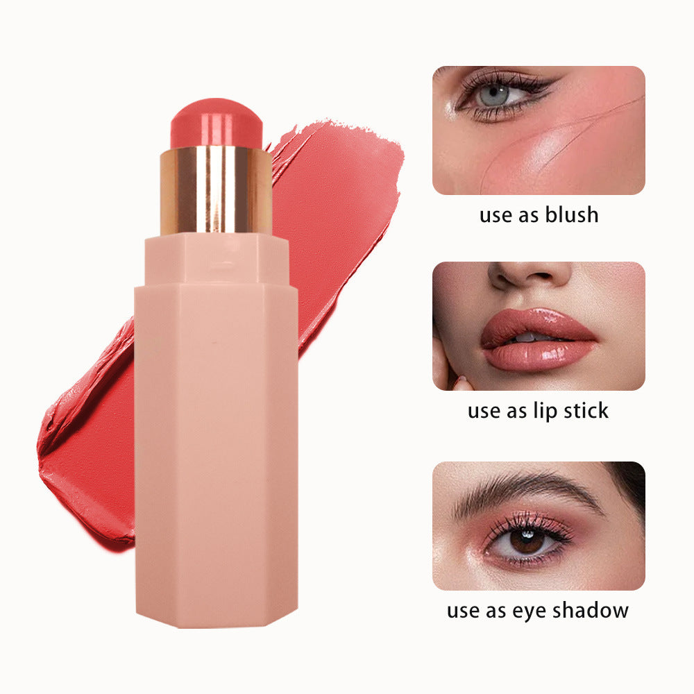 [ Your Private Label ] No logo Vegan Waterproof Blush stick Makeup Pink Blusher Highlighter Contour Stick