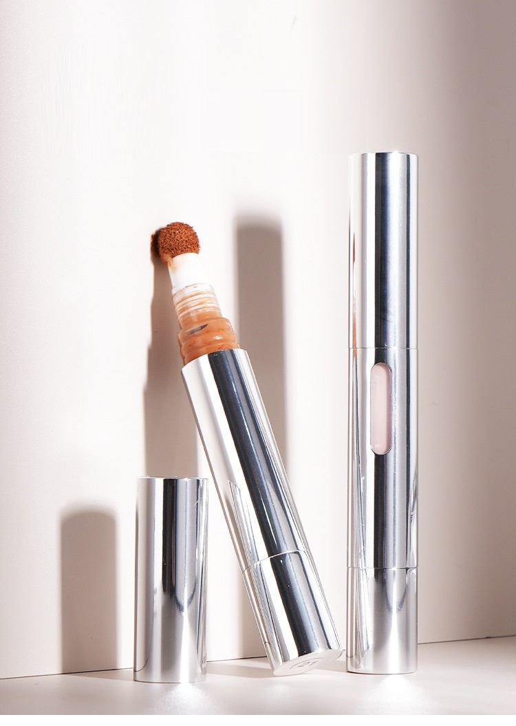 [ Your Private Label ] Luxury Silver Tube Waterproof Makeup Foundation Liquid High Definition 24-hour Long Lasting Face Hand Body Concealer Stick