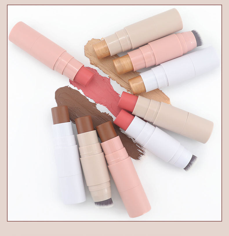 [ Your Private Label ] 2 in 1 Vegan Creamy Blusher Waterproof Shade Contour Stick Multi-Use Cream Blush Highlighter Stick