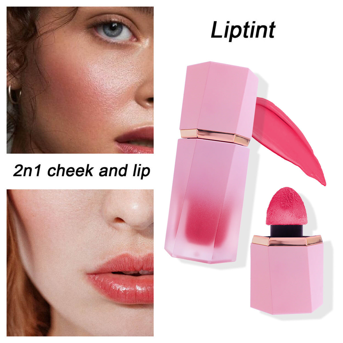 [ Your Private Label ] OEM Low MOQ Vegan Cruelty Free Pink Bottle Liquid Blush For Cheeks and Lips Waterproof Makeup Blush