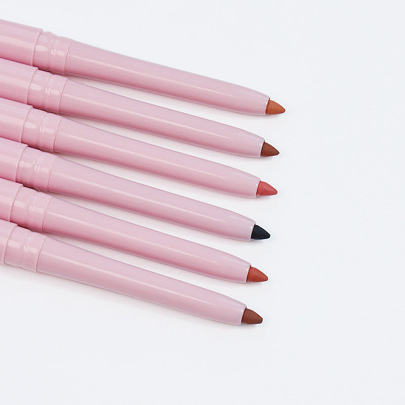 [ Your Private Label ] Pink Tube Creamy 15 Colors  Twist Up Lip Liner Vegan Retractable Lipliner High Pigmented Waterproof Lipliner