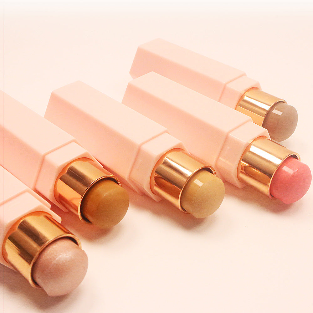[ Your Private Label ] No logo Vegan Waterproof Blush stick Makeup Pink Blusher Highlighter Contour Stick