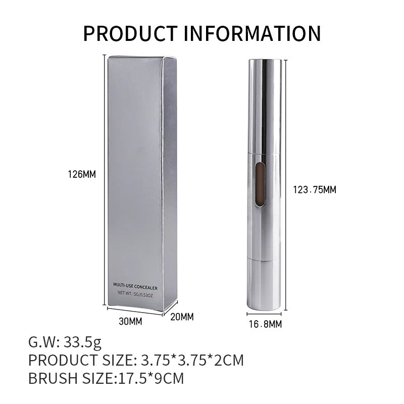 [ Your Private Label ] Luxury Silver Tube Waterproof Makeup Foundation Liquid High Definition 24-hour Long Lasting Face Hand Body Concealer Stick