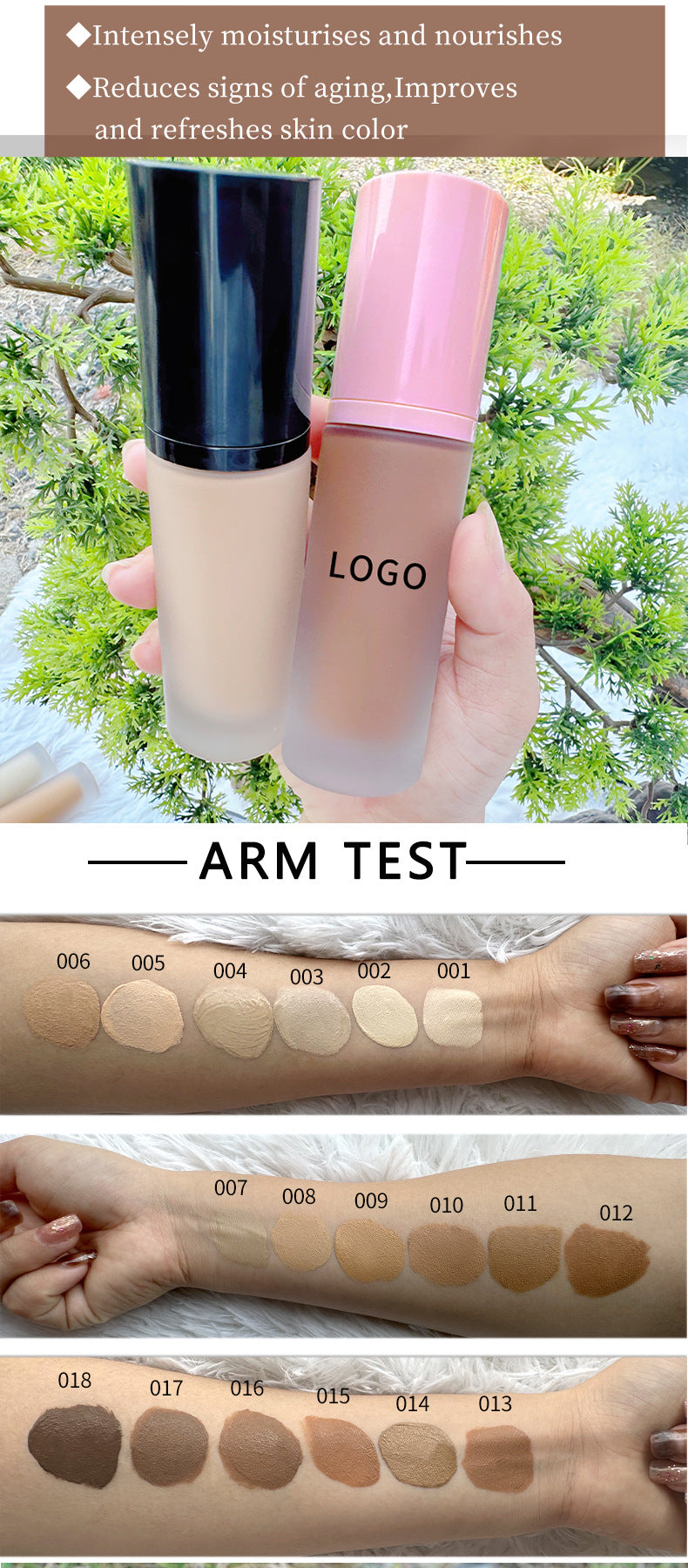 [ Your Private Label ] face makeup sunscreen foundation oil control full coverage waterproof long lasting liquid matte foundation