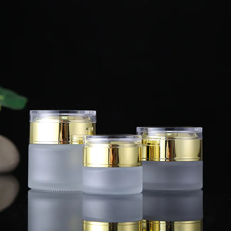 20g 30g 50g Gold Skincare Bottles Packaging Luxury Lip Scrub Container Empty Cosmetic Containers Glass Cosmetic Packaging Jar