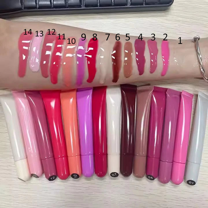 21 Colors Peptide Lip Treatment Plumping Oil Cruelty-free Vendor Private Label Lip Plumper Gloss Lip Tint Stain