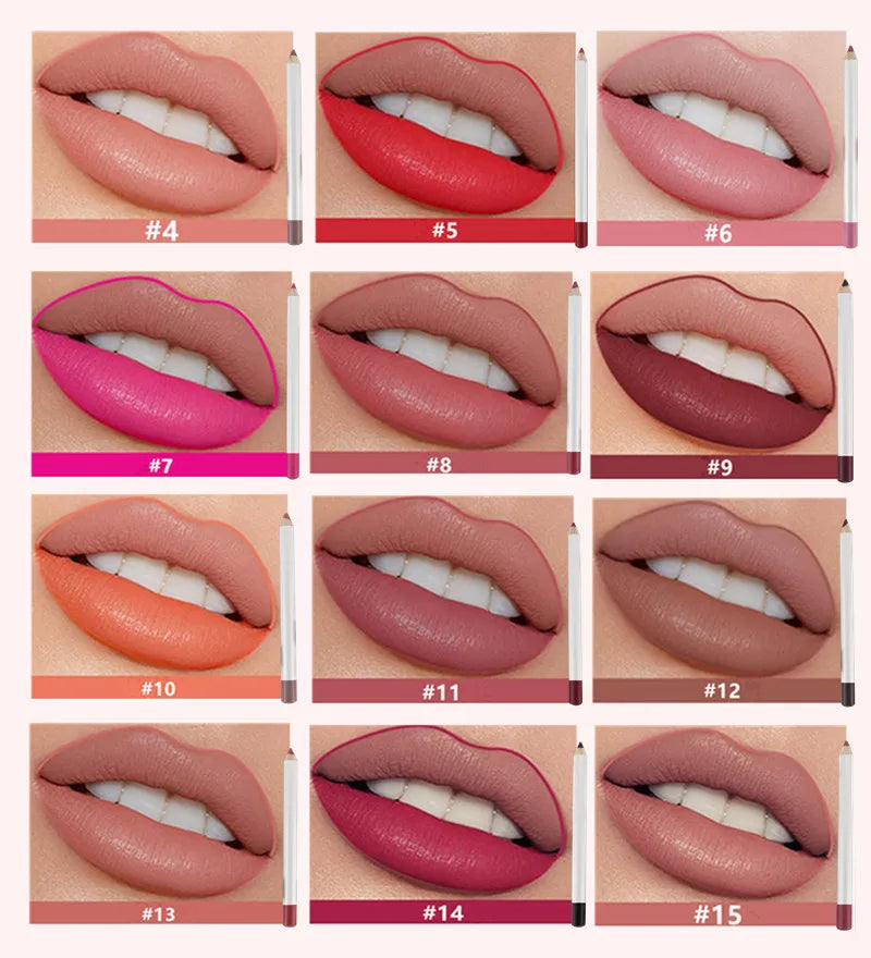 [ Your Private Label ] Custom Logo 21 Colors Lip Liner Box Brown Lip Liners Lipliner Pencil Vendor Vegan Creamy Lip Liner