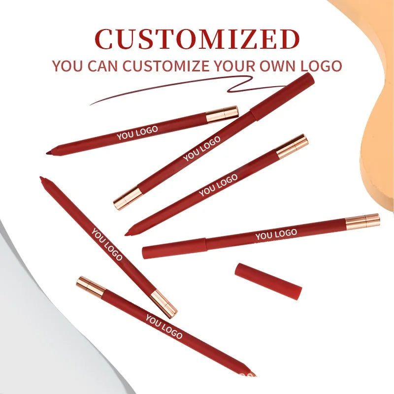 26colors Waterproof Smudge Proof Lipstick Pencil Rotatable Lipliners Retractable Lip Liner Pencil with Sharpener