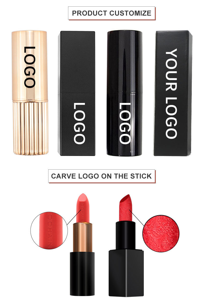 [ Your Private Label ] Diy Own Colors and Tube Private Label Long Lasting Waterproof Lipstick Nude Magnetic Lipstick Vegan Cruelty Matte Lipstick