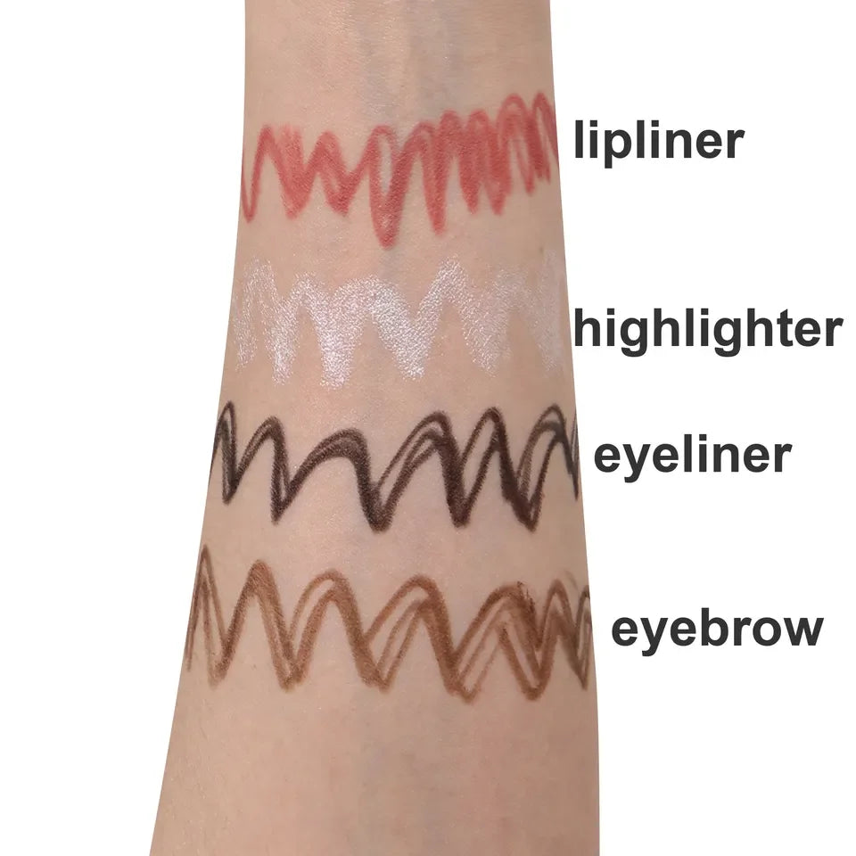 [ Your Private Label ] Eyebrow Pencil Eyeliner Lip Liner Highlight Multi Use Make Up Pencil All In One Touch Up 4 In 1 Makeup Pen