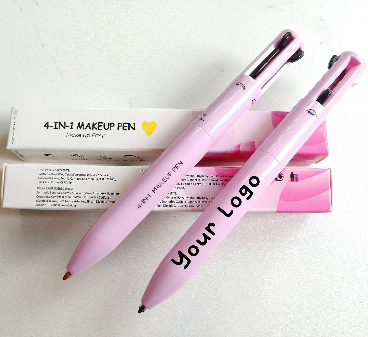 [ Your Private Label ] Eyebrow Pencil Eyeliner Lip Liner Highlight Multi Use Make Up Pencil All In One Touch Up 4 In 1 Makeup Pen
