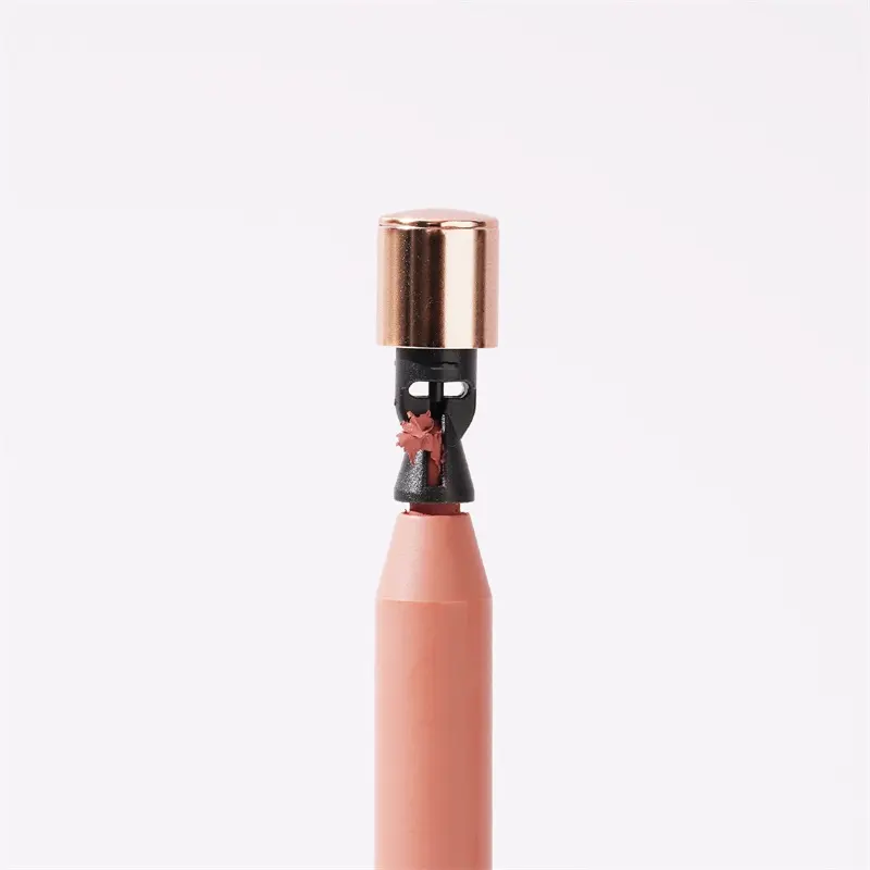 [ Your Private Label ]New Trending Sharpener Included Nude Pink Retractable Lip Liner Vegan Pigment Creamy Brown Lip Liner