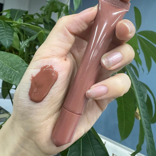 8 Colors Soft Tube Waterproof Fruity Stain Hydrating Plump Private Label Tinted Peptide Lip Tint Balm Jelly Lip Gloss