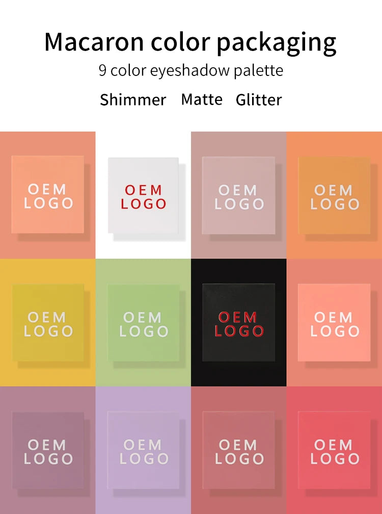 [ Your Private Label ] wholesale high pigment matte shimmer cosmetics makeup eyeshadow nude eye shadow pallet customize 9 color palette eye shadow