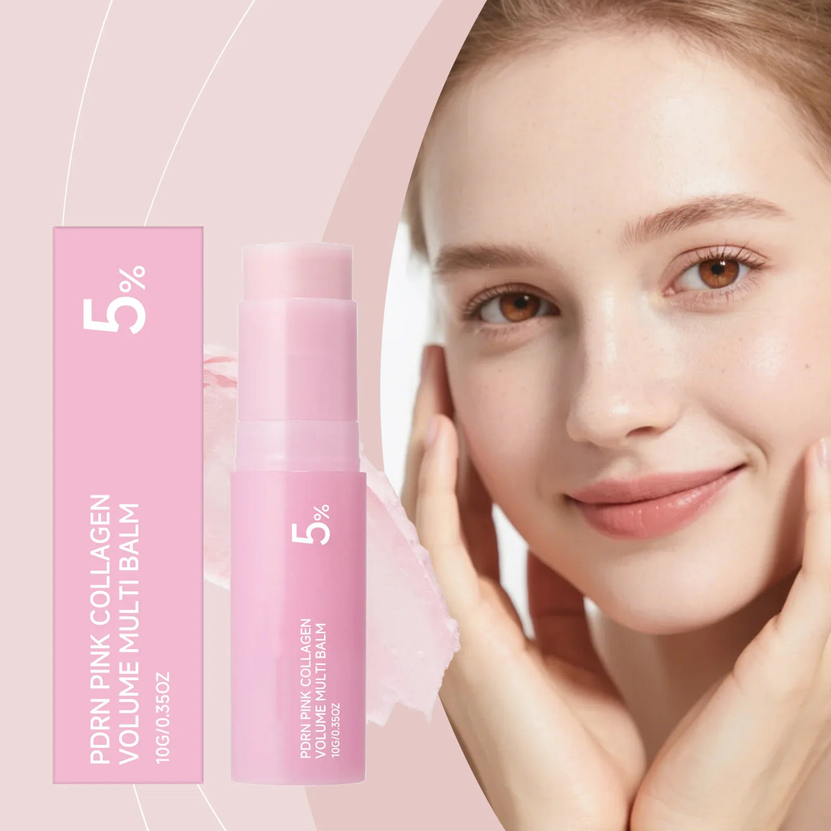 Anti-Aging Firming Wrinkle Care PDRN Pink Collagen Volume Multi Balm Deep Hydration Moisturization Portable Collagen Stick