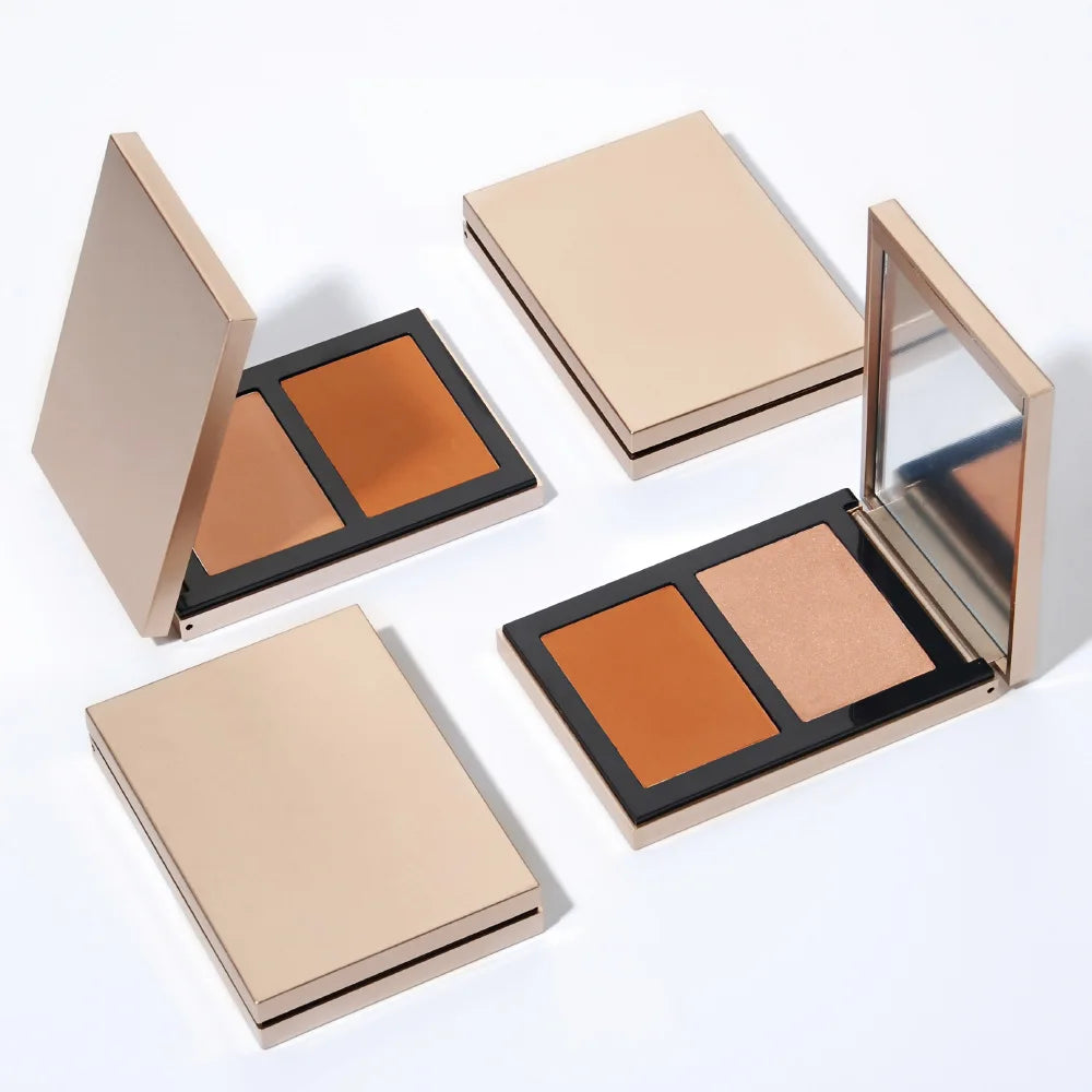 Beauty Cosmetic Face Matte Powder Custom Press Powder Palette No Logo 2 in 1 Face Contour Private Label Makeup Bronzer