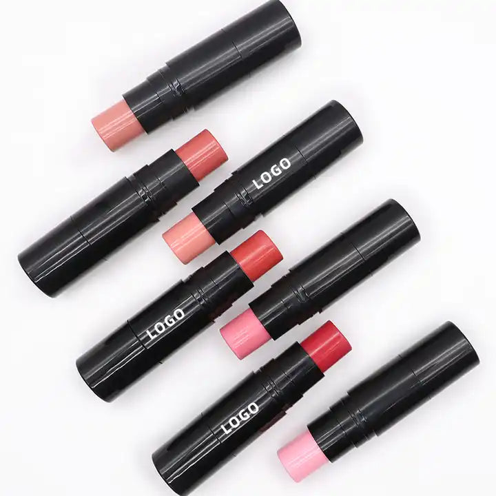 [ Your Private Label ] black container Creamy Blusher Long Lasting Waterproof Vegan Blush Stick Makeup Cream Blush with brush