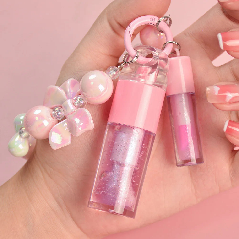 Color Change Lip Oil with Cute Keychain and Sample Oil Private Label Makeup Hydrating Lip Stain Color Changing Lip Oil