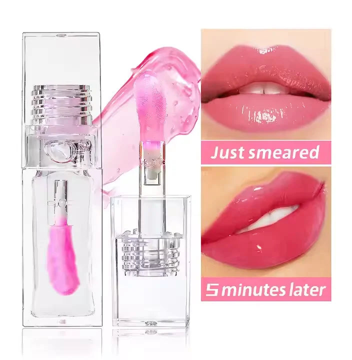 Color Changing Lip Gloss Clear Glossy Vegan Plumper Flavoring Oil Fruit Tint Glow Private Label Lip Oil