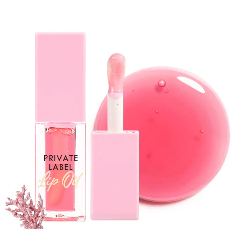 Color Changing Lip Gloss Plumper Tube Flavoring Oil Fruit Tint Glow Stain Private Label Lip Oil pink Color Changing Lipgloss