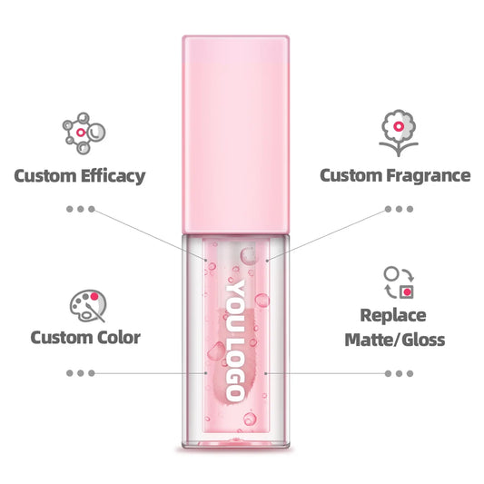 Color Changing Moisturizing Fruit Flavor Clear Vegan Pink Lip Gloss Lip Plumper Flavoring Oil Fruit Tint Private Label Lip Oil