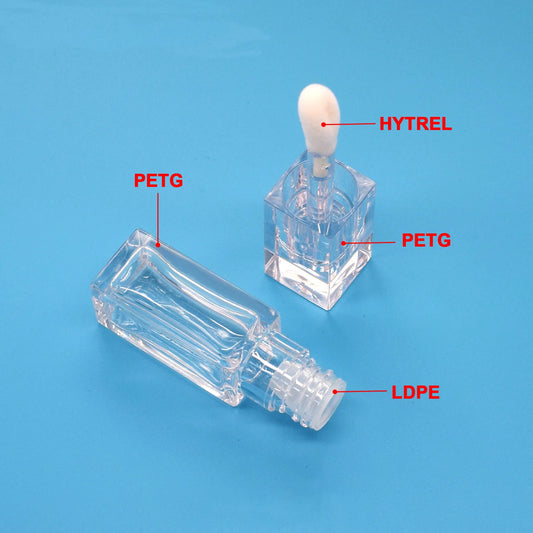 Custom Empty Lip Gloss Tube Lipgloss Liquid Lipstick Bottle Container Packaging square clear Lip Gloss Tube and Box Custom Label