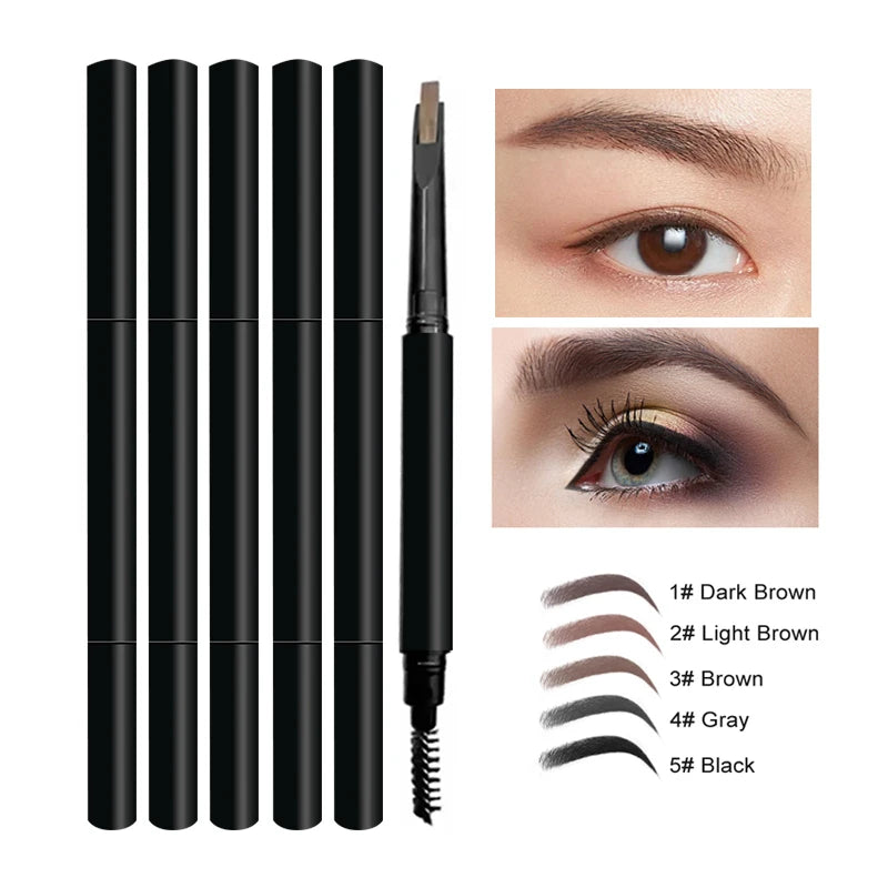 Custom High Quality Vegan Eyebrow Pencil Waterproof Long-Lasting High Pigment Brown Eyebrow Pencil with Brush